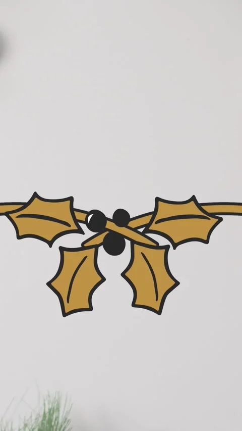 Animation of mistletoe ribbon banner with copy space over christmas gifts and Stock Footage 321923985