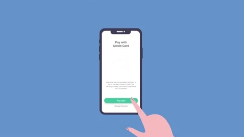 Animation of Mobile Payment with Phone Stock Footage 143463624