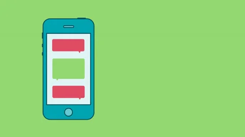 Animation of mobile phone receiving messages Stock Footage 47765427