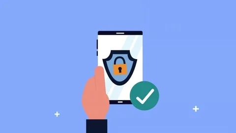 Animation of mobile smartphone showing security shield and verification che.. Stock Footage 339058214