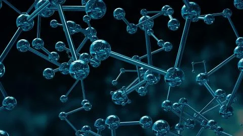 Animation of model molecule from glass and crystal Stock Illustration