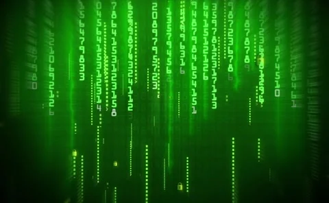 Animation of modern advanced digital binary code matrix background cyber hack Video stock 317132580