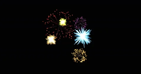 Animation modern fireworks background. Stock Footage