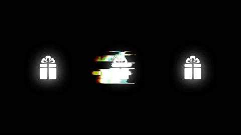Animation - modern gift glitch background. Error, event. Stock Footage 142791043