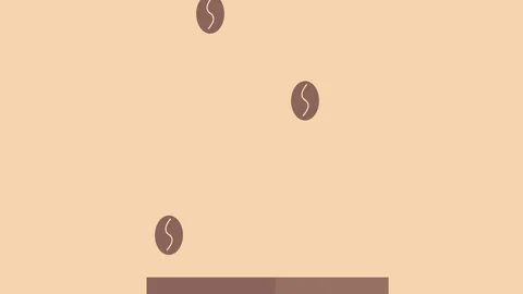 Animation - modern icon of coffee. Time to coffee concept. Footage in flat style Stock Footage 87843048