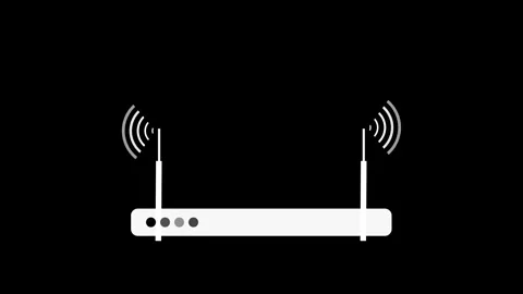Animation of Modern Minimal Router Sending Wireless Network Signal Waves Vidéo 316715775