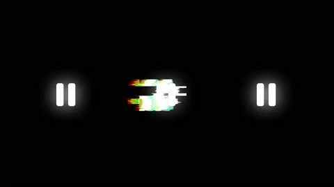 Animation - modern pause icon sign glitch background. Stock Footage 142790533