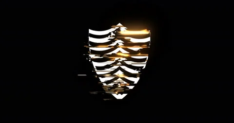 Animation - modern shield glitch background. Vídeos de archivo 94740693