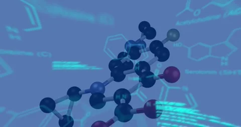 Animation of molecular structure and programming language on abstract background Stock Footage 247316607