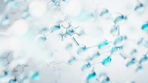 Animation of molecular structure with chemical formulas Stock Footage 327524382