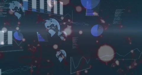 Animation of molecular structures over round scanners and data processing on Stock Footage 329365106