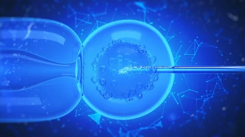 Animation of a molecule under a microscope in sci-fi style Stock Footage 99663744