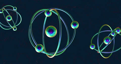 Animation of molecules moving on black b... | Stock Video | Pond5