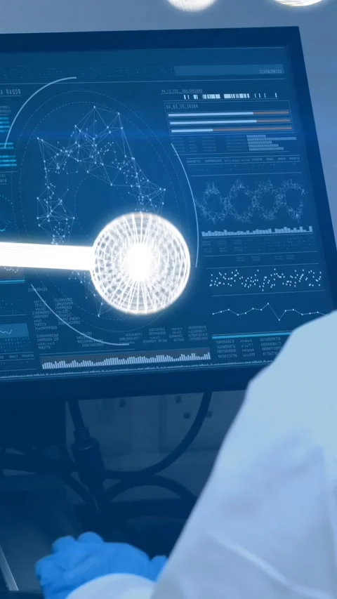 Animation of molecules over caucasian female scientists using computer in lab Stock Footage 343641053