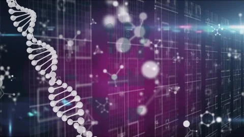 Animation of molecules over dna strand a... | Stock Video | Pond5