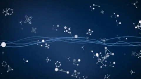 Animation of molecules over lines on blu... | Stock Video | Pond5