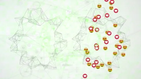 Animation of molecules spinning and candy cane icons falling on white background Stock Footage 207796928