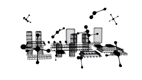 Animation of molecules spinning over computer processor Stock Footage 159721957