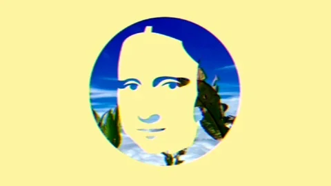 Animation of monalisa with retro effect Video stock 129681368