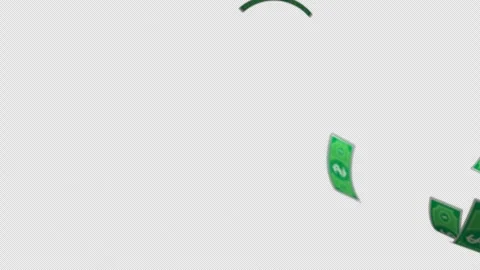 Animation of money falling on a transparent background 4 Stock Footage 281079088