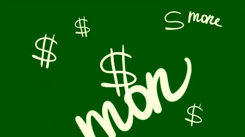 Animation with money hand write text and dollar icon on black background Stock Footage 232687969