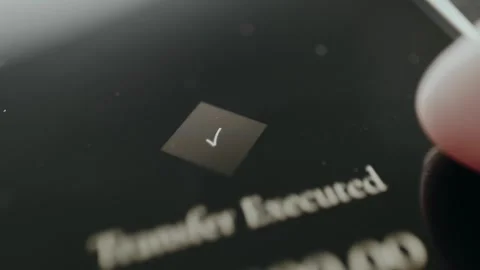 Animation for money transfer process, message Transfer Executed Stock Footage 331590381