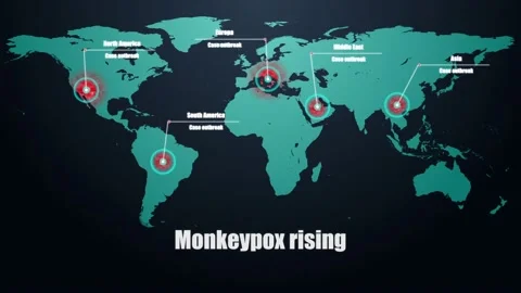 Animation of monkeypox text and world ma... | Stock Video | Pond5