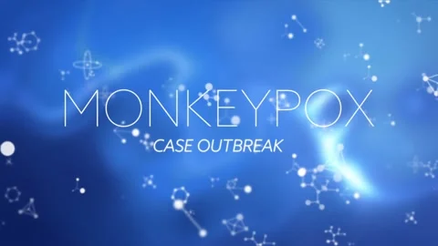 Animation of monkeypox text over molecul... | Stock Video | Pond5
