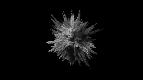 Animation of a monochrome explosion of a powder. Stock Footage 83047953