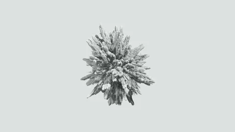 Animation of a monochrome explosion of a powder. Stock Footage 83505327