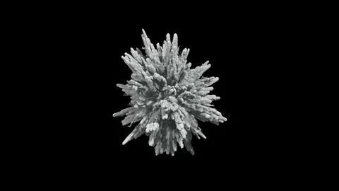 Animation of a monochrome explosion of a powder. Stock Footage 83599421