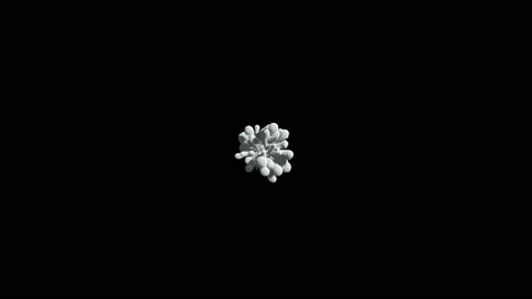Animation of a monochrome explosion of a powder. Stock Footage 86351226