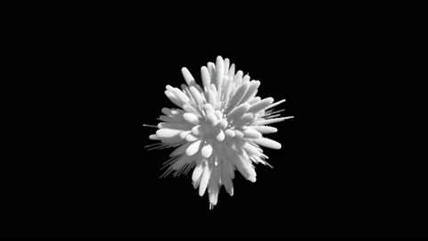 Animation of a monochrome explosion of a powder. Stock Footage 88709842
