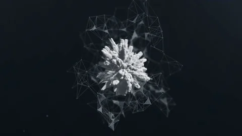 Animation of a monochrome explosion of a powder with a plexus. Stock Footage 83725095