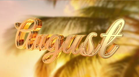 Animation month August Stock Footage 47032867