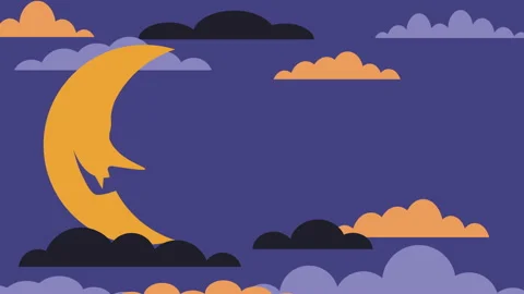 Animation of moon and cloud  for Halloween symbols. 스톡 동영상 136566383