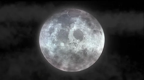 An animation of the moon with dark clouds passing by Stock Footage 40973541