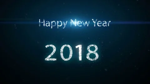 Animation motion background, Happy new year 2018 text with small particle. Stock Footage 79720514