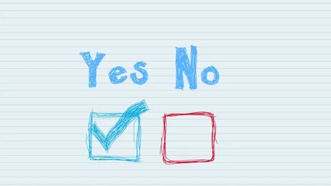 Animation in motion graphics of a check mark symbol and a symbol in X on Stock Footage 197317985