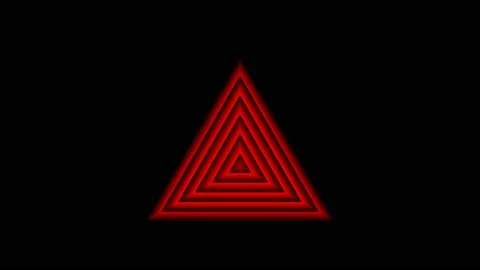 Animation motion of orange pyramid with displacement effect on black background. Stock Footage 164400716