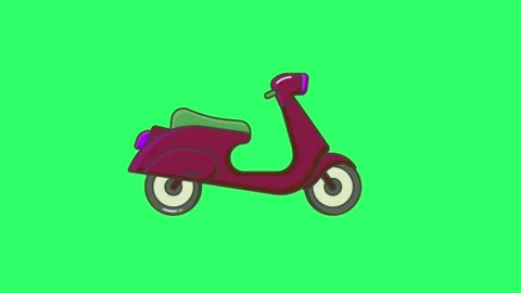 Animation motorcycle on green background. Stock Footage 244632990