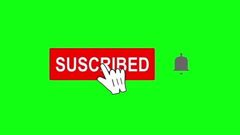Animation of mouse with hand drawn icon Clicking a Subscribe Button and Bell Stock Footage 132300050