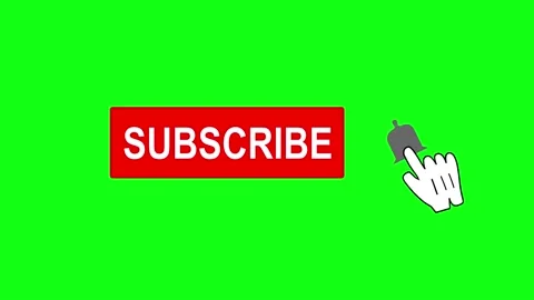 Animation of mouse with hand drawn icon Clicking a Subscribe Chroma key green Stock Footage 140766927