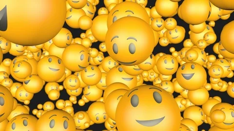 Animation with the movement of funny emoticons. Stock Footage 114482639