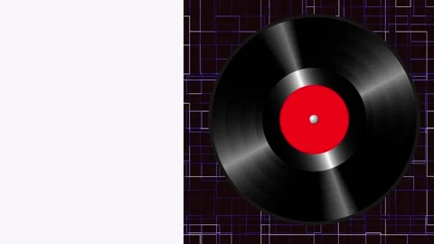 Animation of the movement of a vinyl disc with space for placing text. Stock Footage 136630390