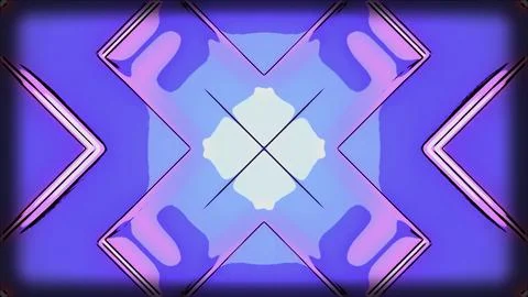Animation with moving abstract figure pattern and cross. Design. Kaleidoscopic Illustrazione stock