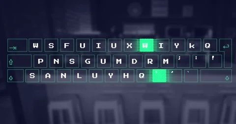 Animation of moving abstract pattern on keyboard over back panel of electronic Stock Footage 249721765
