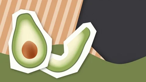 An animation with a moving avocado Video stock 100528582