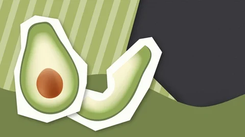 An animation with a moving avocado Video stock 100528677