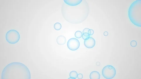 Animation of moving blue bubbles on a white background Stock Footage 64730262